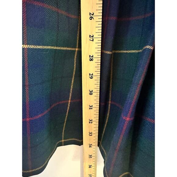 Pendleton Celebration Green Tartan Pleated Wool Midi Skirt Dark Academia Size 10 - Picture 5 of 9